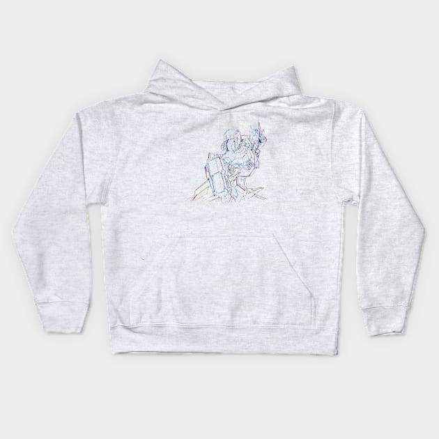 Barbatos Gundam Standby Sketch Kids Hoodie by Pakyu Pashion